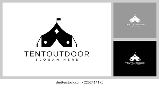 Zelt-Camping-Logo, Vektordesign-Vorlage