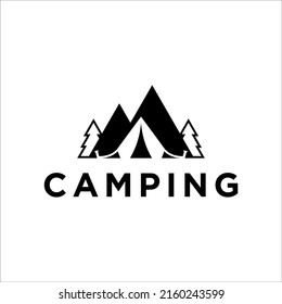 Zelt-Campinglogo-Vektorgrafik-Vorlage