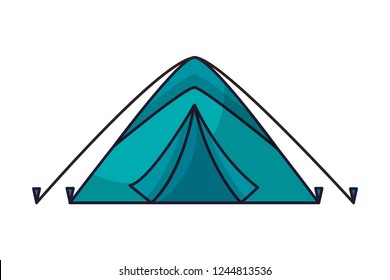tent camping on white background