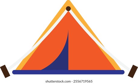 Tent Camping Outdoor Icon Vector Flat Illustration