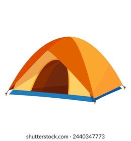 Tent camping in outdoor travel. tourist tent icon isolated on white background for nature tourism, journey, adventure. camping concept. Vector illustration in flat style