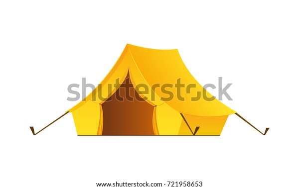 Tent camping in\
outdoor travel. Vector illustration for nature tourism, journey,\
adventure. Tent element\
concept