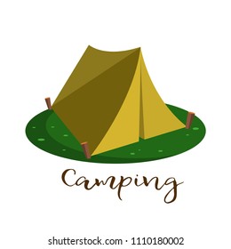 Tent camping simple icon vector illustration