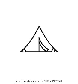 Tent, Camping Simple Thin Line Icon Vector Illustration