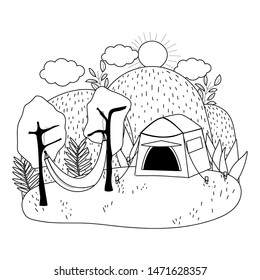 Tent and camping vector design