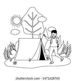 Tent and camping vector design