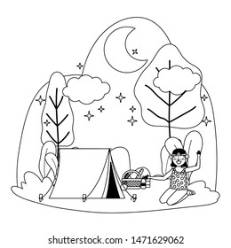 Tent and camping vector design