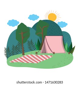 Tent and camping vector design