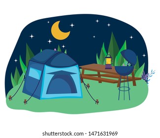 Tent and camping vector design