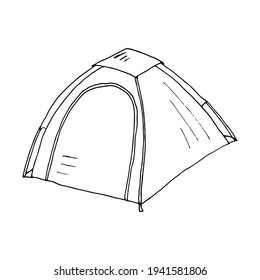 Tent. Camping tent vector. Tourist tent for travel and camping. Illustration of an isolated tent