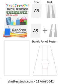 tent card A5 size  mock up die-cut