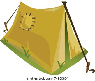 Tent cartoon vector illustration