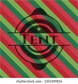 Tent christmas colors style badge.