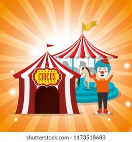 tent circus with clown