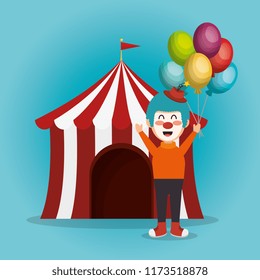 tent circus with clown