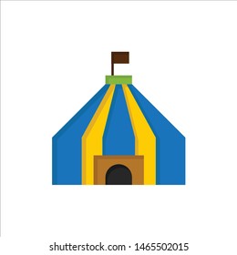 Tent, Circus  Flat Color Icon. Vector icon banner Template. Vector Icon Template background