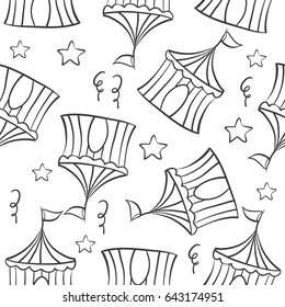 Tent circus hand draw pattern collection