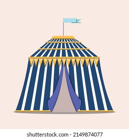 Tent circus icon. Amusement park. Flat vector illustration.