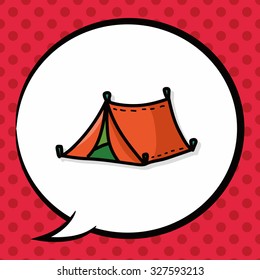 tent color doodle, speech bubble