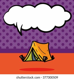 tent color doodle, speech bubble
