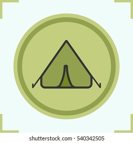 Tent color icon. Isolated vector illustration