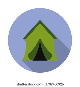 tent colored illustration long shadow icon. Simple color vector of Camping icons for ui and ux, website or mobile application