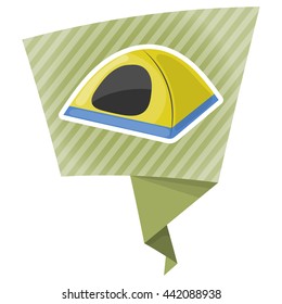 Tent colorful icon. Vector illustration in cartoon style