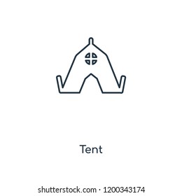 Tent concept line icon. Linear Tent concept outline symbol design. This simple element illustration can be used for web and mobile UI/UX.