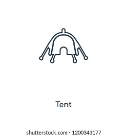 Tent concept line icon. Linear Tent concept outline symbol design. This simple element illustration can be used for web and mobile UI/UX.