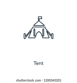 Tent concept line icon. Linear Tent concept outline symbol design. This simple element illustration can be used for web and mobile UI/UX.