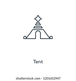 Tent concept line icon. Linear Tent concept outline symbol design. This simple element illustration can be used for web and mobile UI/UX.