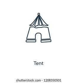 Tent concept line icon. Linear Tent concept outline symbol design. This simple element illustration can be used for web and mobile UI/UX.