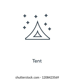 Tent concept line icon. Linear Tent concept outline symbol design. This simple element illustration can be used for web and mobile UI/UX.