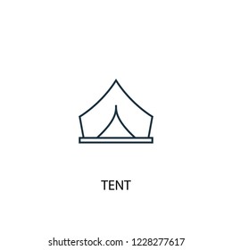 Tent concept line icon. Simple element illustration. Tent concept outline symbol design from Camping set. Can be used for web and mobile UI/UX