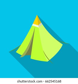 Tent cone.Tent single icon in flat style vector symbol stock illustration web.