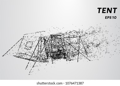 Tent consists of of of particles. Tent consists of points and circles. Vector illustration.