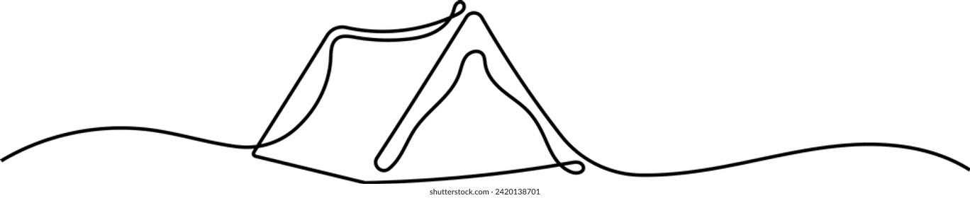 Tent Continuous Single Line Art