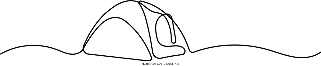 Tent Continuous Single Line Art