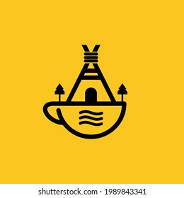 Diseño del logotipo del pinar de la copa de la casa de campo