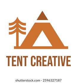tent creative adventure studio flat minimalist logo design