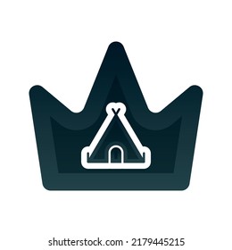 tent crown logo gradient design template icon element