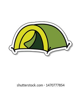 tent doodle icon, vector illustration