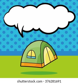 tent doodle, speech bubble