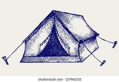 Tent. Doodle style