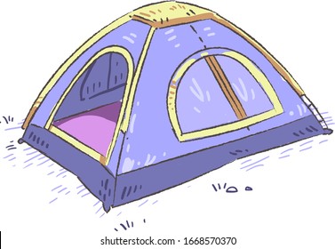 tent doodle. tent vector illustration