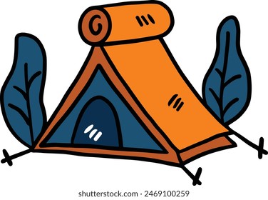 Una tienda con una puerta y una ventana. La tienda es blanca y negra. La tienda es un símbolo de aventura y exploración