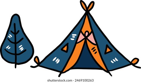 Una tienda con una puerta y una ventana. La tienda es blanca y negra. La tienda es un símbolo de aventura y exploración