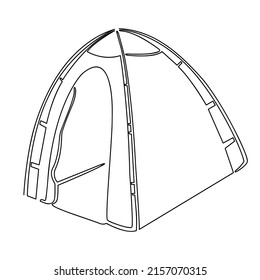 Tent Drawn One Line Line Art Stock Vector (Royalty Free) 2157070315 ...