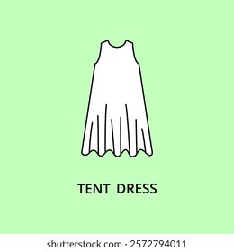 Tent dress vector icon editable stroke