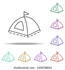 tent dusk icon. Elements of Summer holiday & Travel in multi color style icons. Simple icon for websites, web design, mobile app, info graphics
